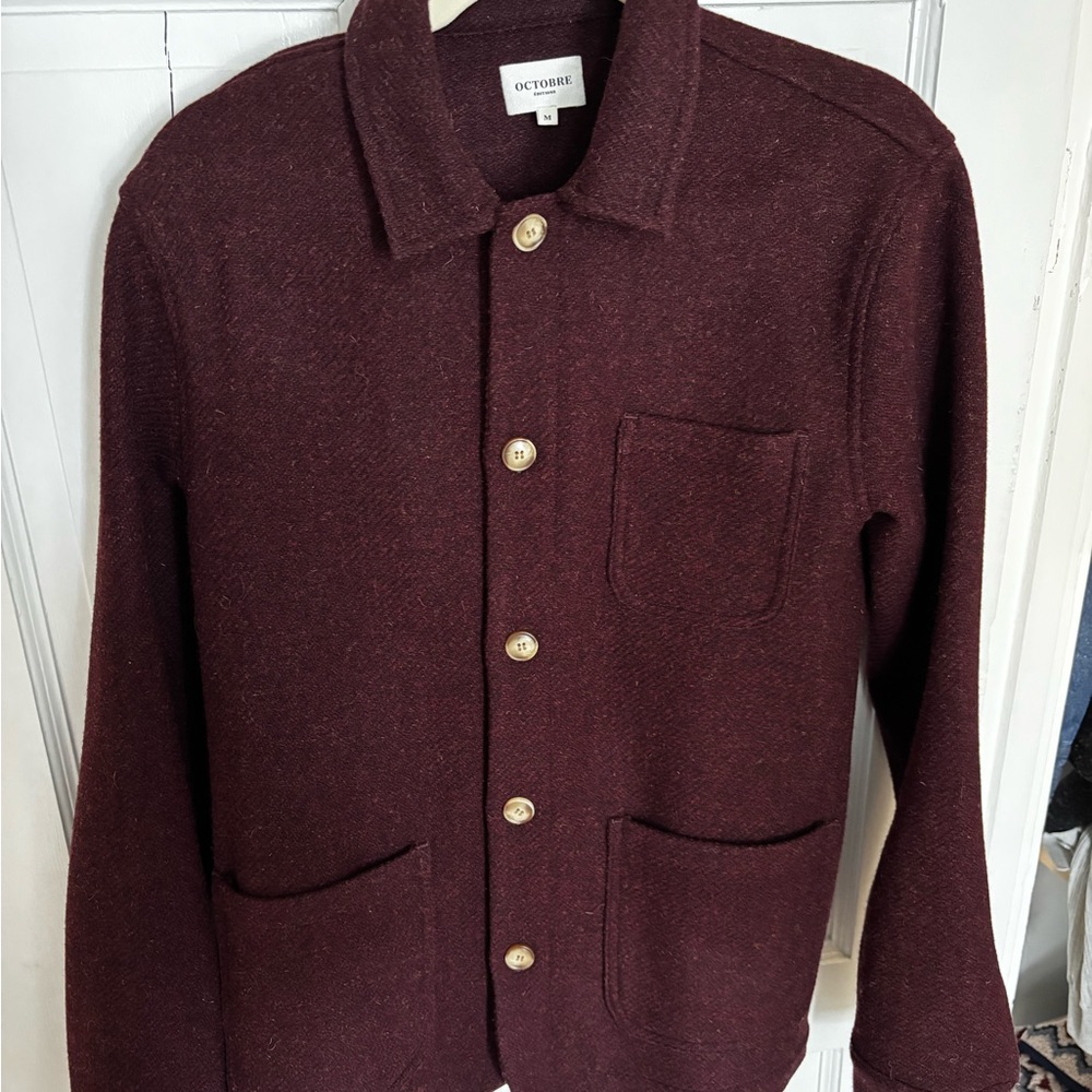 NWOT Octobre Editions Nelson Jacket in Burgundy Wool